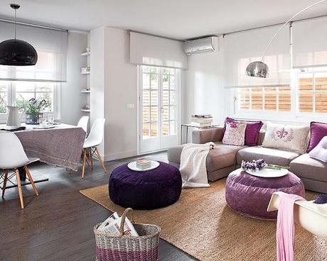 Una vivienda en morado y gris