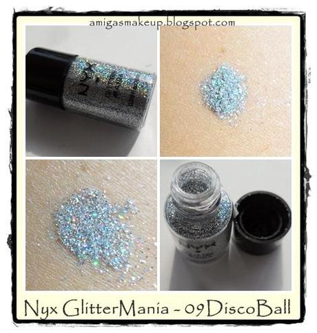 Disco Ball, Lip Cream, y pestañas postizas de Nyx y Pigmento FaceFront desde Blanc To Noir.