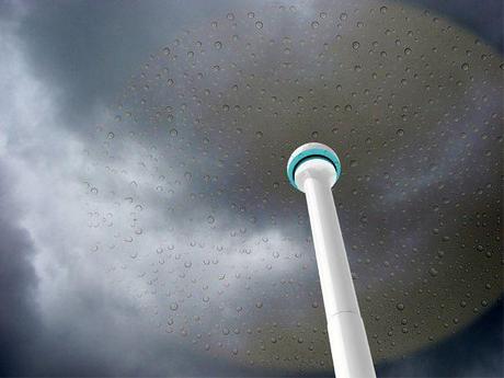 Paraguas invisible que repele las gotas de lluvia con aire