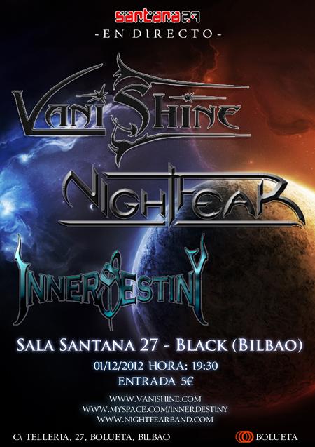 CONCIERTO INNER DESTINY + NIGHTFEAR + VANISHINE