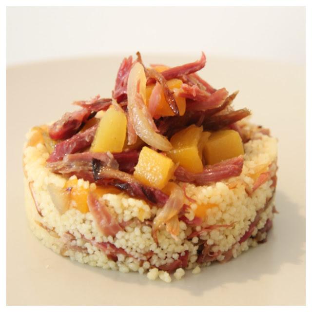 cous-cous de confit de pato - duck confit cous-cous