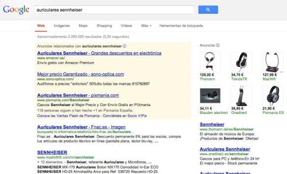 AdWords promocionados por Google