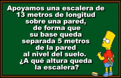 Apoyamos una escalera de 13 metros de longitud sobre una pared, de forma que su base queda separada 5 metros de la pared al nivel del suelo. ¿A qué altura queda la escalera? El Quizz de Hoy…¿Cuanto sabes de la Eso ? Prueba de nivel de 3º de ESO – JUEGO QUIZZ DE PREGUNTAS