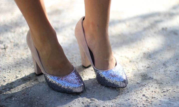 Glitter shoes blogger