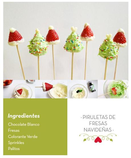 piruletas de fresa con chocolate blanco piruletasfresas 1 Postre navideño: Piruletas de fresa y chocolate