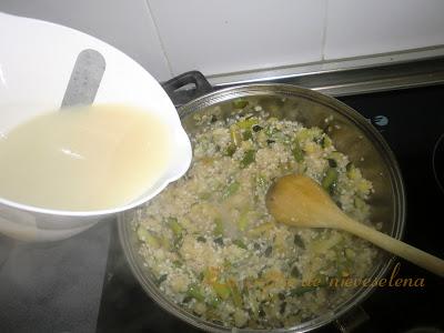 Risotto de ajetes y calabacines