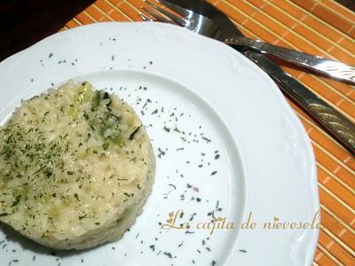 Risotto de ajetes y calabacines