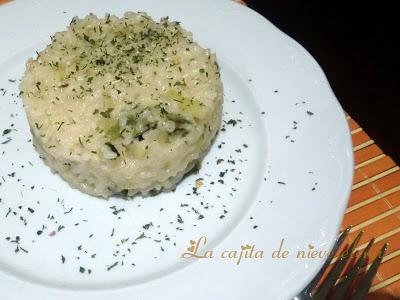 Risotto de ajetes y calabacines