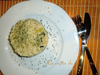 Risotto de ajetes y calabacines