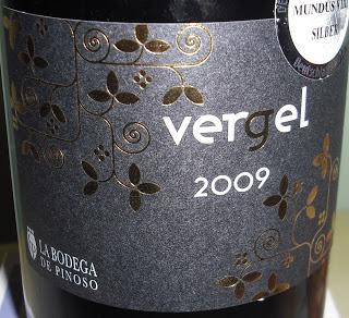 Vergel Selección Barricas 2009, de La Bodega de Pinoso