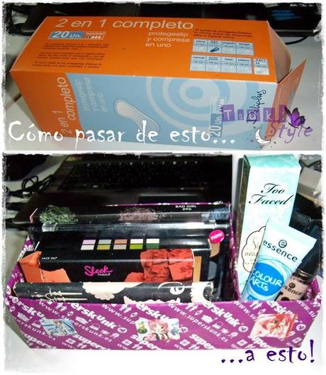 #DIY# convertir una caja de salva slips en un mini organizador de paletas