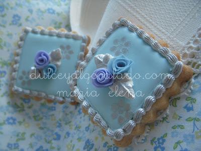 Galletas decoradas celeste-plata