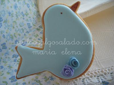 Galletas decoradas celeste-plata