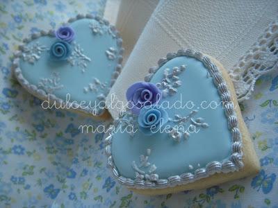 Galletas decoradas celeste-plata