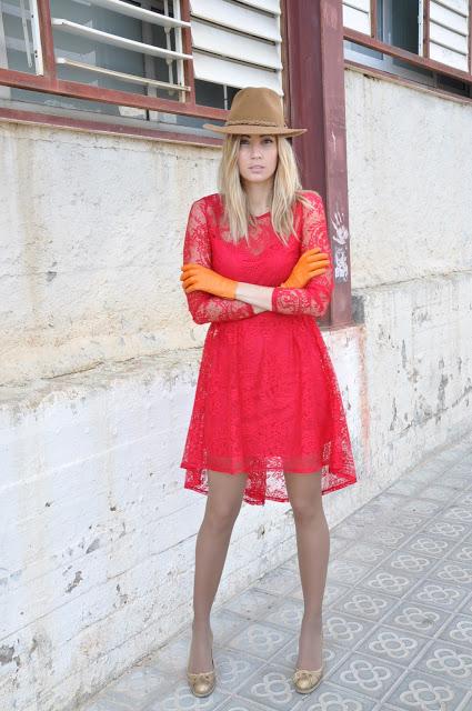 Red lace dress for Christmas season!!