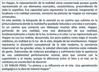 REFERENCIAS EN EL ARTE DE HOPPER