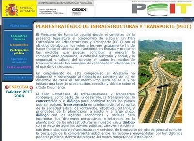 Información sobre el PEIT (Ministerio de Fomento)