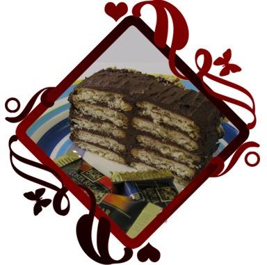 Tarta de galletas con chocolate