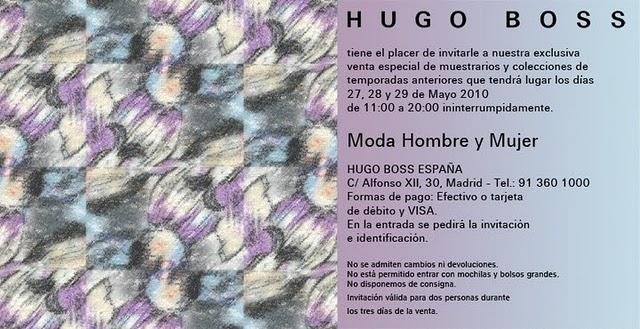 EVENTOS: Venta especial muestrario Hugo Boss