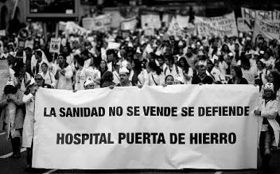 La “marea blanca” que inunda Madrid.