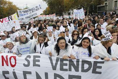 La “marea blanca” que inunda Madrid.