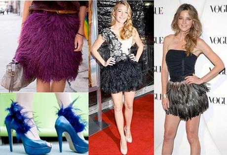 moda faldas de plumas