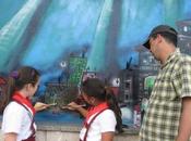 Impresionados sagueros mural pictórico