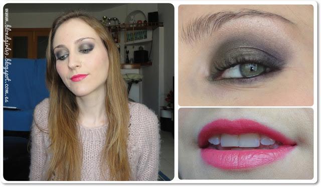 Look de maquillaje morado y oro viejo [pigmentos Meow Cosmetics]