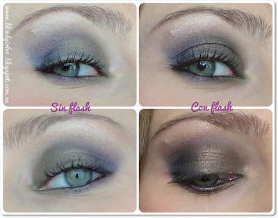 Look de maquillaje morado y oro viejo [pigmentos Meow Cosmetics]