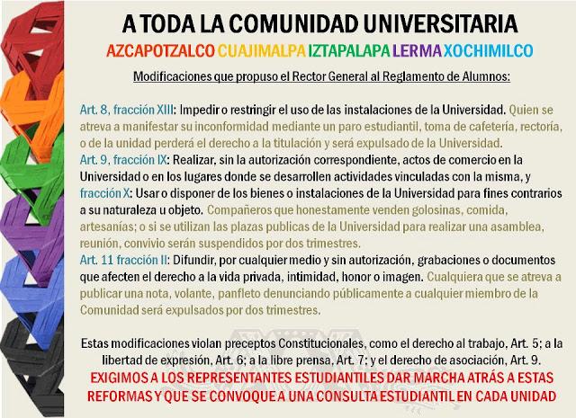 Universidad pública sancionará activismo estudiantil en DF