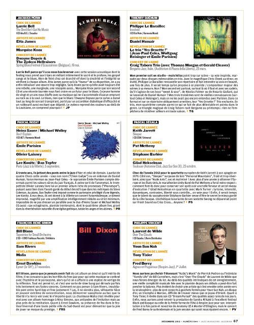 Jazz Magazine/Jazzman Mejores discos año 2012-CHOC