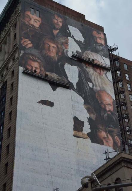 Impresionante mural de 45 metros de El Hobbit