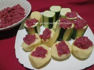 patata-carne 2 Patatas y calabacín rellenos de carne