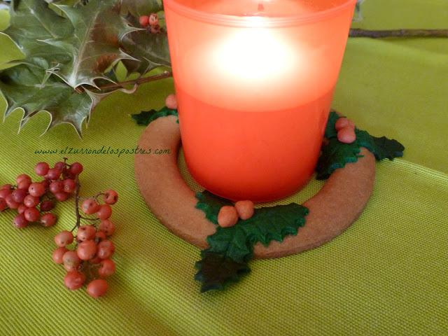 Porta Vela Muérdago de Galleta. DÍA 13 Calendario de Adviento'12
