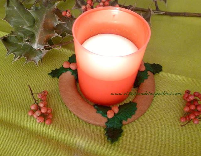 Porta Vela Muérdago de Galleta. DÍA 13 Calendario de Adviento'12