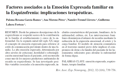 Factores asociados a la Emoción Expresada familiar en la Esquizofrenia - García y col.