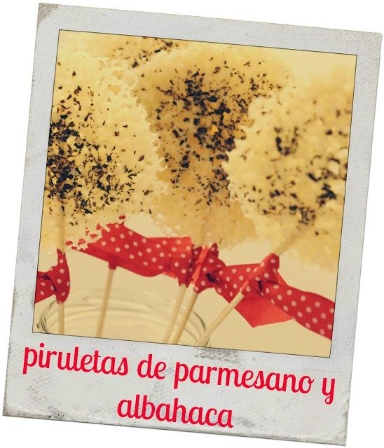 piruletas de parmesano y albahaca - parmesan and basil lollipops