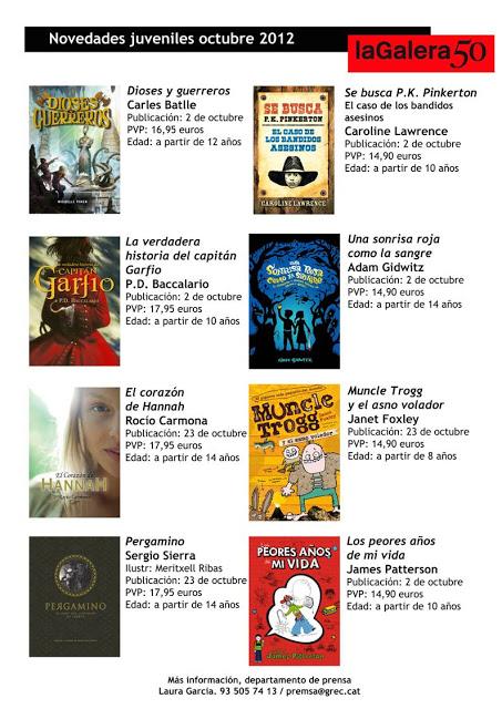 Novedades La Galera Octubre 2012
