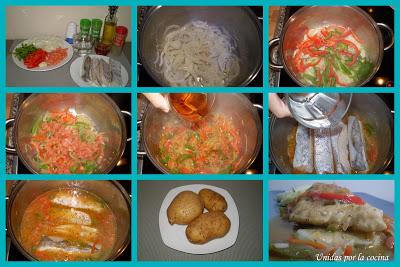 Lomos de merluza encebollados