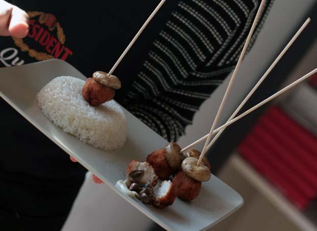 Brochetas pollo con queso cocina President