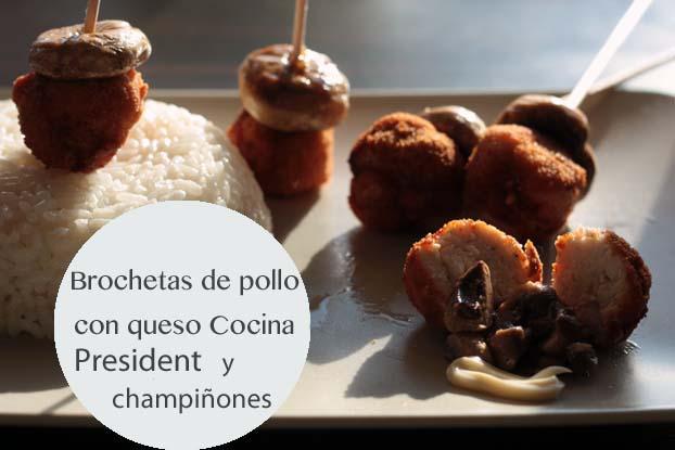 Brochetas pollo con queso cocina President