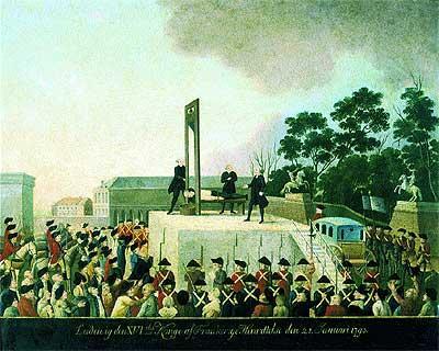 Momento histórico. Ilustración de la ejecución de Luis XVI, el 21 de enero de 1793, en la Plaza de la Revolución de París. Al soberano se le permitió llegar en carroza escoltada, pero no dirigirse al público. Sus últimas palabras fueron: “Pueblo de Francia, muero inocente”.