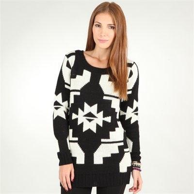 Jersey largo jacquard blanco y negro