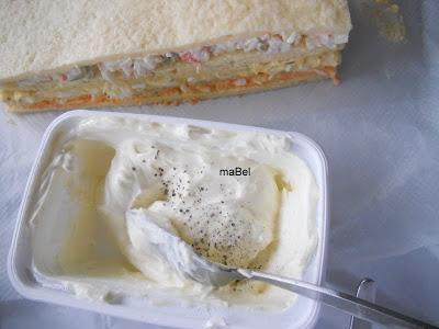 Tarta salada tipo el Corte Ingles con pionono de arroz (apto)