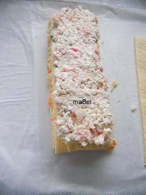 Tarta salada tipo el Corte Ingles con pionono de arroz (apto)