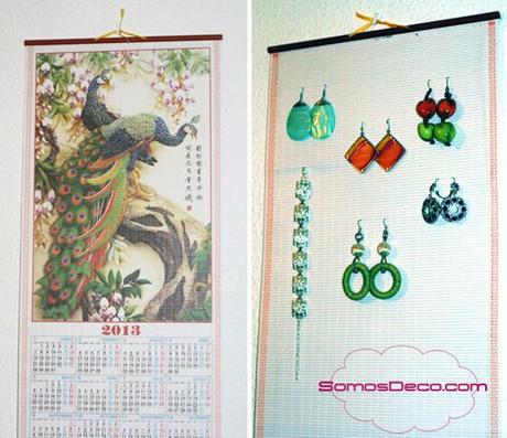 organizador de pendientes con calendario chino