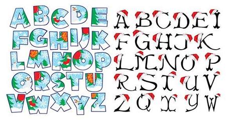 alfabeto navidad en vector
