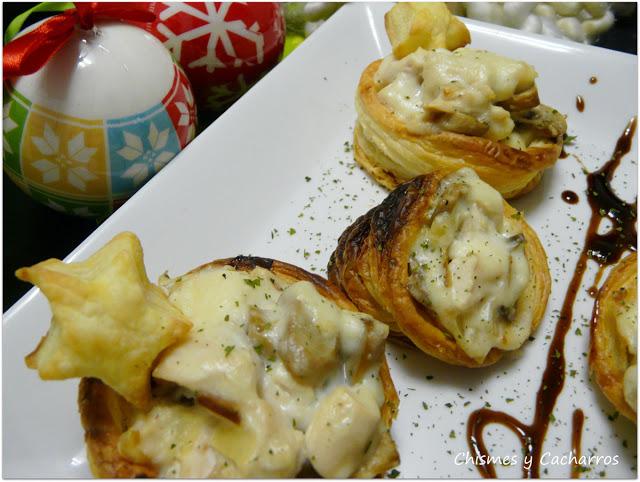 Volovanes de Pollo y Champiñones