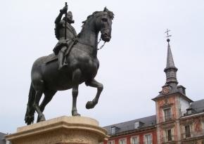 Estatua ecuestres de Felipe III en la Plaza Mayor de Madrid