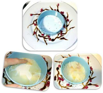 Nidos de espárrago verde y queso con ibérico y bacalao